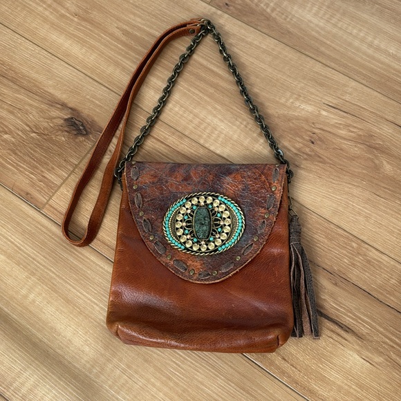 Leatherock satchel with an authentic turquoise stone - Picture 4 of 7